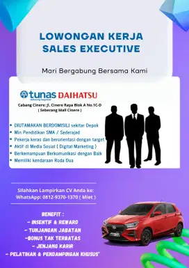 Dibutuhkan Sales / Marketing Daihatsu