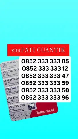 Nomor CANtik SIMPATI SUPER 12 DIGITT SUPER 333 3333