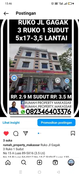 Ruko Jl Gagak 3 Ruko 1 Sudut No 15 A Luas 89-5X16 (3.5 Lti) N