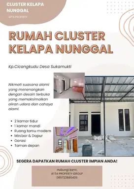 JUAL RUMAH CLUSTER SIAP HUNI