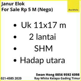 JUAL CEPAT   RUMAH JANUR ELOK (SH)