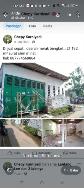 Di jual cepat Rumah bentuk gudang