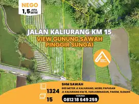 Tanah Pakem Kaliurang Km 15 View Gunung Sawah Pinggir Sungai