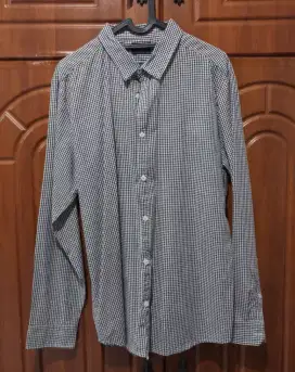 Kemeja Livehaf size XL warna Hitam Kotak Kotak Lengan Panjang Like New