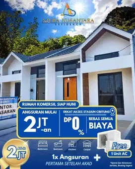 Rumah Cluster Cuma 1 menit dr Stasiun DP 0 Free Biaya2 Bonus AC