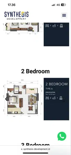 Di jual Apartment Samara Suites Gatot Subroto Type A