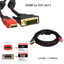 Kabel DVI 24+1 to HDMI Serat Jaring 1.5 meter