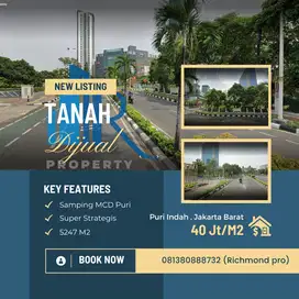 Jual Tanah di Puri Super Strategis samping MCD jalan utama Jalan Raya