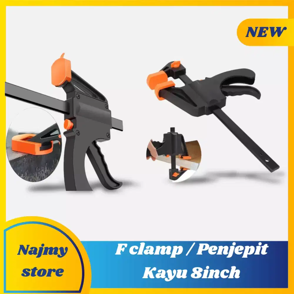 F Clamp 8inc Body Besar Catok klem Kayu Ratchet grip Quick Release