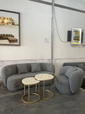 Sofa Tamu Lengkung 3.1 dan Meja (READY STOK SIAP KIRIM)