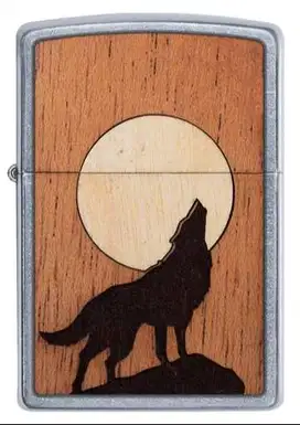 New Zippo 49043 WoodChuck Howling Wolf Original