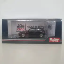 Hobby Japan Honda Civic Estillo EG6 SiR-S 1/64 (Granada, Black, P)