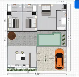 Jual / sewa villa Ungasan/ Jimbaran bali 12x13 m mewah kolam renang
