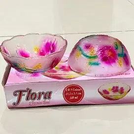 Mangkok Kaca Flora 2Pcs