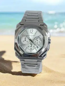 Jam tangan Bulgari pria krono abu2