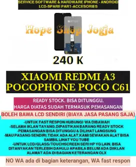 Service HP-Touchscreen-Baterai-LCD XIAOMI REDMI A3-POCOPHONE POCO C61