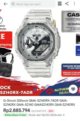 Gshock GMA S2140Rx garansi pjg mulus murah bstt Seiko Garmin mudman