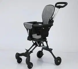 Stroller anak hitam abu free mainan