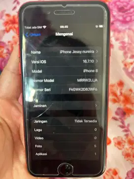 Dijual cepat iphone 8/256gb warna merah