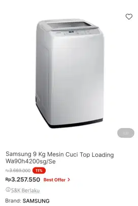 Mesin cuci samsung 9kg