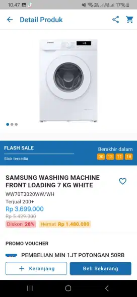 Front Loading SAMSUNG 7KG Murah