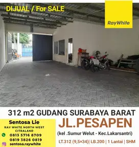 Dijual 312 m2 Gudang Surabaya Barat di Jl. Pesapen area Balas Klumprik