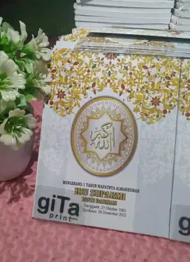 Buku yasin tahlil motif white flower