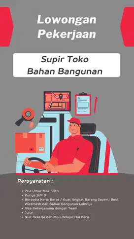 LOWONGAN SUPIR TOKO BAHAN BANGUNAN