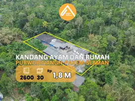 Jual Tanah Pakem Bonus Rumah dan Kandang Ayam