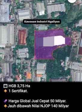 tanah zona industri jual bawah NJOP