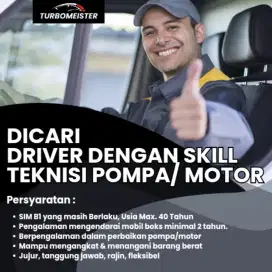 Lowongan Kerja Driver/Supir dengan Skill Teknisi Pompa/Motor