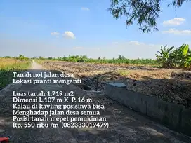 550/m termurah tanah nol jalan desa lokasi menganti