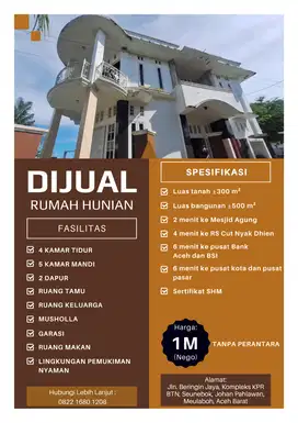DIJUAL RUMAH SIAP HUNI