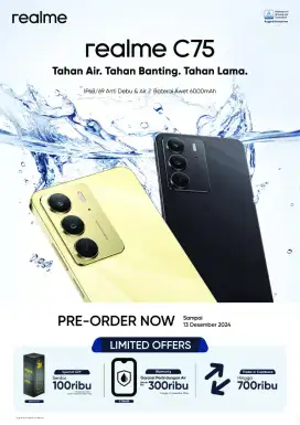 BARU REALME C75 IP 68/69 ANTI AIR. BISA ORDER SKRG JUGA