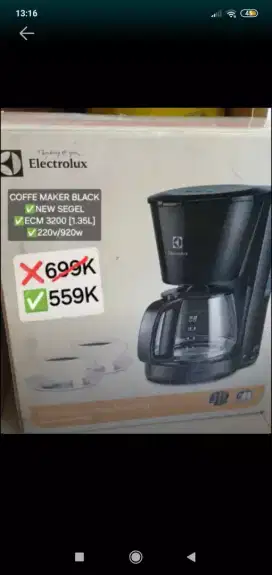 coffee maker ECM 3200 black 1,35 L
