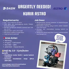 Dibutuhkan Kurir ASTRO Area DKI Jakarta