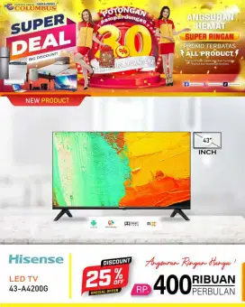 Hisense 43 Smart TV FHD A4200G, Android TV Wi-Fi & Google Assistant