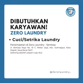 Dicari Karyawan Laundry yg serius dan siap bekerja SECEPATNYA!