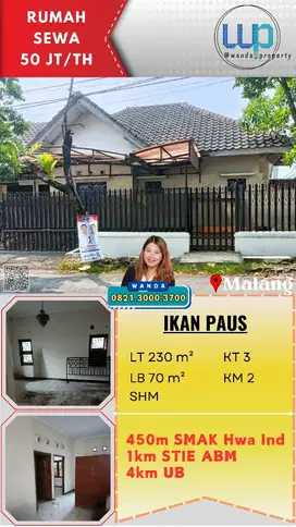 Rumah Sewa Tengah Kota di Malang