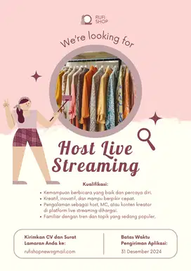 HOST LIVE STREAMING PAKAIAN WANITA