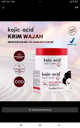 Cream malam pemutih kojic acid