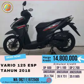 Ready cash/kredit DP 600K Honda Vario 125 ESP CBS 2018 Hitam