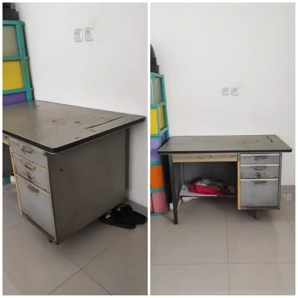 Meja Tulis Besi Second