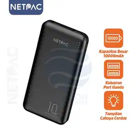 Powerbank Netpac Power Bank 10000 mAh Dual USB Output Charger Cas HP