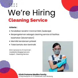 LOWONGAN KERJA CLEANING SERVICE BALEENDAH, KAB. BANDUNG