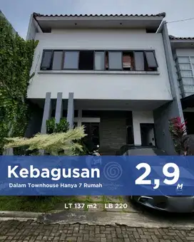 Rumah di Jual di Kebagusan, jakarta selatan 3 lantai.