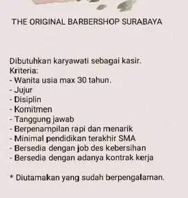 LOKER KASIR AREA SURABAYA