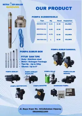 Pompa air Sumur Dangkal, Dalam, Booster & Submersible