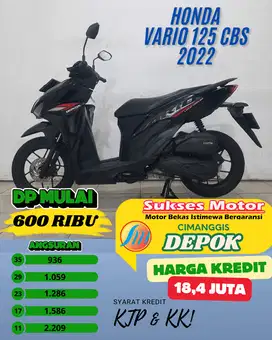 VARIO 125 CBS TAHUN 2022 PROMO DP 600 RIBU SYARAT KTP KK BISA VIA WA