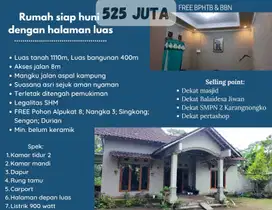 Rumah siap huni suasana asri dengan halaman luas